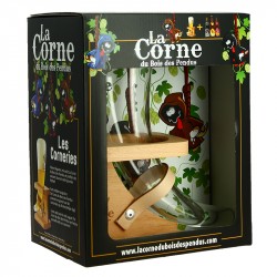 Coffret Bière La CORNE du Bois des Pendus 3 x 33 cl + 1 Verre