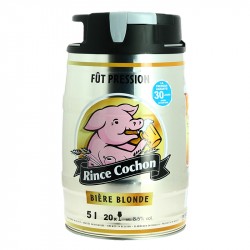 RINCE COCHON bière blonde fut de 5 litres