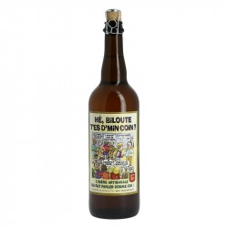 BIERE BLONDE "HE'BILOUTE T'ES D'MIN COIN " 75 cl