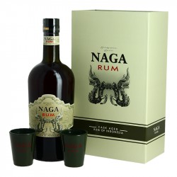 NAGA Rhum Vieux d'Indonésie  en Coffret + 2 verres shooter