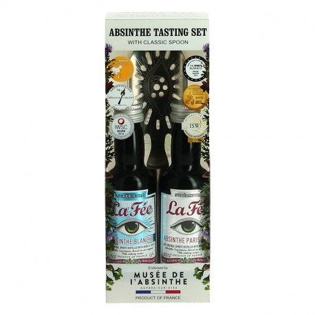 Absinthe La Fée Coffret de 2 Mignonettes + 1 Cuillère