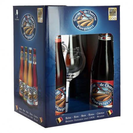Coffret Bière Queue de Charrue 4x33cl + 1 Verre