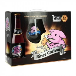 COFFRET Bière RINCE COCHON Blonde 3X33 cl + 1 Verre