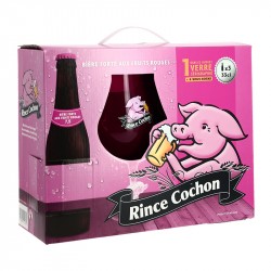 COFFRET Bière RINCE COCHON Rouge  3X33 cl  + 1 Verre