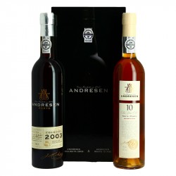 ANDRESEN Coffret cadeau Porto Blanc 10 ANS + Porto Colheita 2003  2 x 50 cl