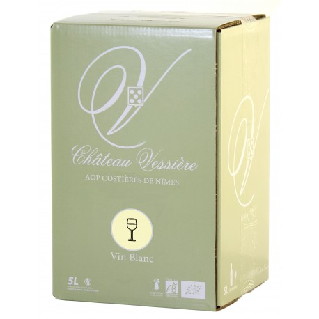 Château de VESSIERES Blanc BIB 5 Litres Costières de Nîmes Vin Blanc BIO