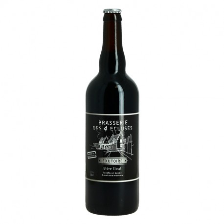 L'EXUTOIRE Bière STOUT Artisanale Brasserie des 4 Ecluses 75cl