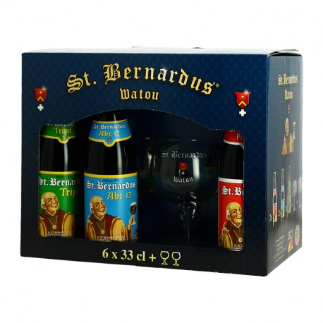 SAINT BERNARDUS Coffret Bières Belges 6X33 cl+ 2 Verres
