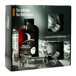 Coffret Whisky Moon Harbour Pier 2 + 2 Verres