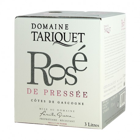 TARIQUET BIB de vin Rosé de pressée 3 Litres