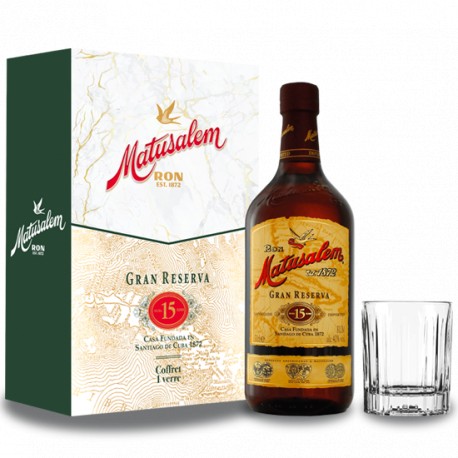 Rhum MATUSALEM Solera 15 Gran Reserva Coffret Cadeau + 1 Verre