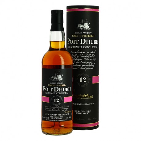 Whisky POIT DHUBH 12 Ans Whisky Gaelic non filtré à froid 70 cl