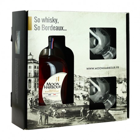 Coffret Whisky Moon Harbour Pier 1 + 2 Verres