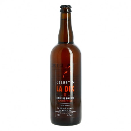 La DIX Bière Blonde de la Brasserie Celestin Vieillie en fût de Sauternes 75 cl