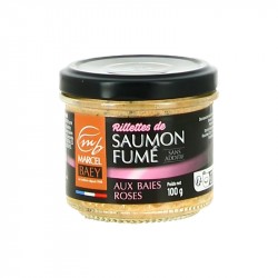 Rillettes de SAUMON FUME aux Baies Roses par Marcel BAEY 100 Gr