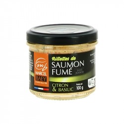 Rillettes de SAUMON FUME au Citron et Basilic par Marcel BAEY 100 Gr