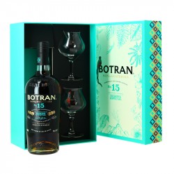 BOTRAN Solera 15 Rhum du Guatemala 70 cl Coffret cadeau + 2 Verres