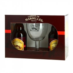 Bière de l'Abbaye de MAROILLES Coffret de 2 x 33 cl + 1 Verre