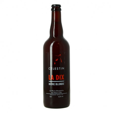 La Dix Bière Blonde Biologique Brasserie Célestin du Vieux Lille 75 cl