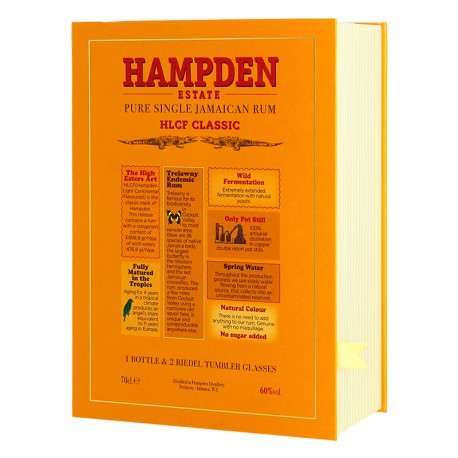 Rhum HAMPDEN HLCF Classic 70 cl en Coffret  + 2 Verres