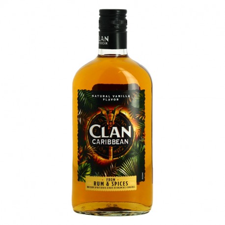 CLAN CARIBBEAN Boisson Spiritueuse à base de Rhum des Caraïbes 70 cl