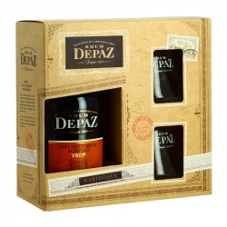 Rhum DEPAZ VSOP Coffret + 2 Verres 70 cl