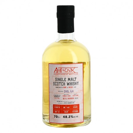 Whisky ART N CASK CAOL ILA Single Cask  vieilli en fût de refill Bourbon 70 cl