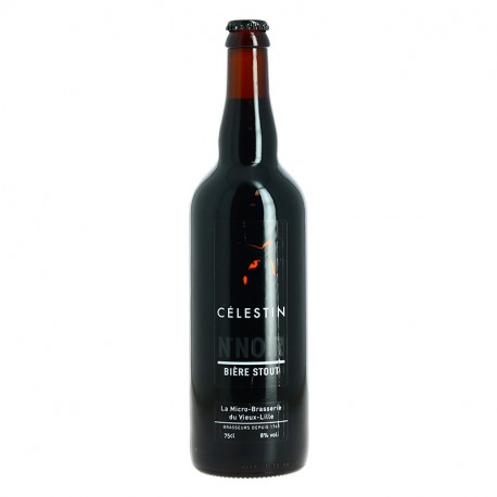 Bière N° NOIR Bière STOUT BIO par la Brasserie Célestin 75 cl