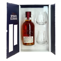 Coffret ABERLOUR 12 ans Un-chillfiltered  Speyside Whisky + 2 verres
