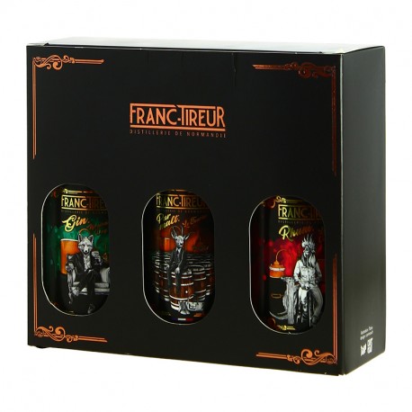 Coffret FRANC TIREUR Découverte Gin, Rhum, Malt 3 x 20 cl