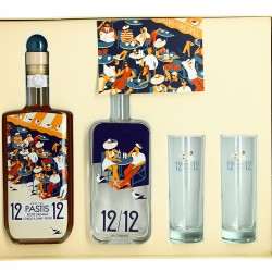 Coffret PASTIS 12/12 TRIPLETTE Pastis de St Tropez 70 cl