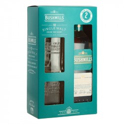 Coffret BUSHMILLS 10 Ans Irish Single malt Whiskey + 2 Verres 70 cl 40°