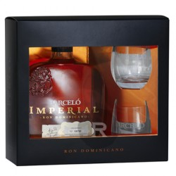 Coffret Rhum BARCELO IMPERIAL 70 cl + 2 Verres
