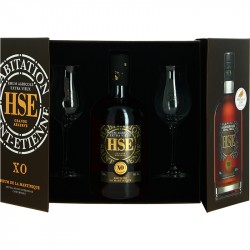 Coffret de Rhum HSE XO Rhum Agricole de Martinique Extra Vieux 70 cl + 2 verres