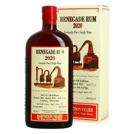 Rhum RENEGADE 3 ans 2020 HABITATION VELIER 70 cl